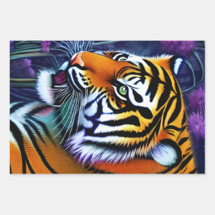 Abstracte Wilde Majestic Predator Tiger Inpakpapier Vel