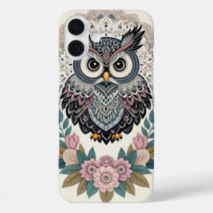 Abstracte wilde uil iPhone 16 plus hoesje