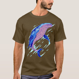Abstracte wilde walvis t-shirt