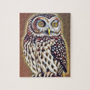 Abstracte Wilderness Forest Owl Art Legpuzzel