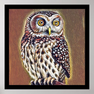 Abstracte Wilderness Forest Owl Art Poster