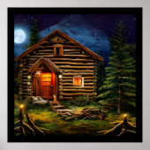Abstracte Wilderness Little Cabin Poster (Voorkant)