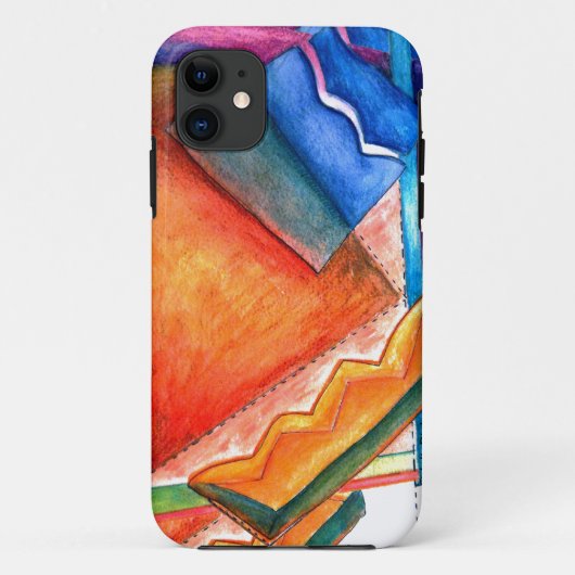 Abstracte Winter Fun IPhone Case (Achterkant)