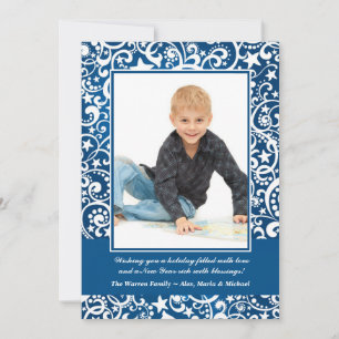 Abstracte wintersterren en -wervelingen fotokaart feestdagenkaart