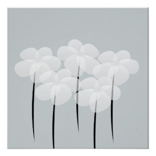 Abstracte witte anemie Poster Perfect Poster