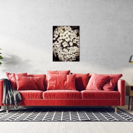 Abstracte witte bloemen poster