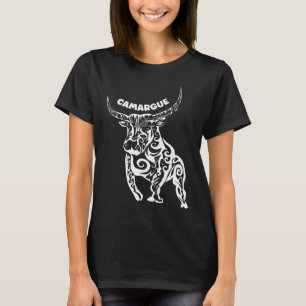 Abstracte Witte Camargue Stier T-shirt