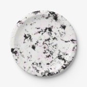 Abstracte witte en zwarte verf met verf papieren bordje (Voorkant)