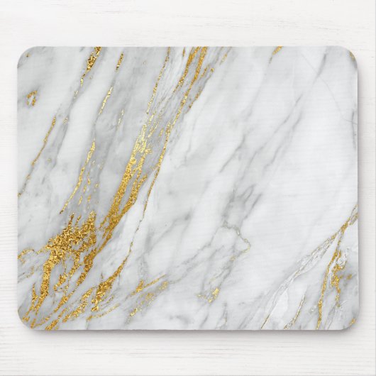 Abstracte witte grijs Carrara Gold Marble Muismat (Voorkant)