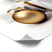 Abstracte witte kerstboom met gouden accenten poster (Hoek)