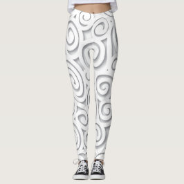 Abstracte witte Leggings met schuifwiel