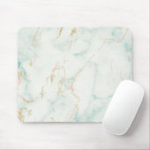 Abstracte witte Mint Green Gold Marble Muismat (Met muis)