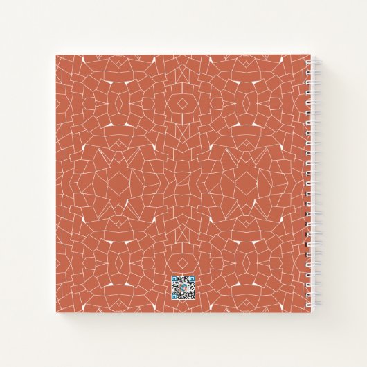Abstracte witte mozaïek op Terra Cotta Bullet Notitieboek (Achterkant)