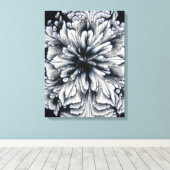Abstracte witte olieverf bloemkunst canvas afdruk (Insitu (Houten vloer))