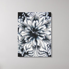 Abstracte witte olieverf bloemkunst canvas afdruk