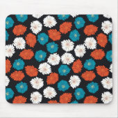 Abstracte witte, rode en blauwe bloemen muismat (Voorkant)