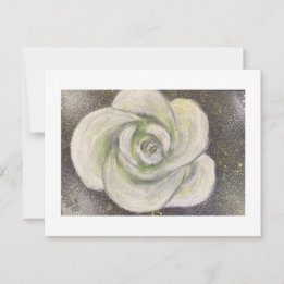 Abstracte witte roos op zwart achtergrond kaart