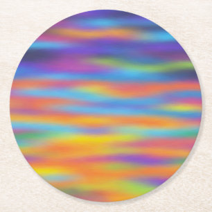 Abstracte Woestijn Zonsondergang Lucht Kunstwerk Ronde Kartonnen Onderzetter