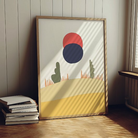 Abstracte woestijnmoonstijg poster