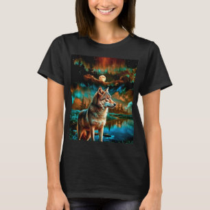 Abstracte wolf in Bossen T-shirt