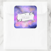Abstracte Wolken in Paarse Roze en Gele Kaars Vierkante Sticker (Tas)