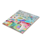 Abstracte wolken tegeltje (Zijkant)