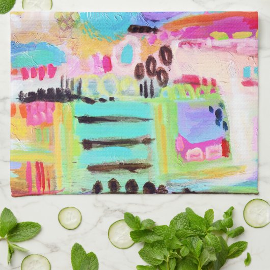 Abstracte wolken theedoek (Gevouwen)