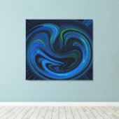 Abstracte Womb van blauw omhuld canvas afdrukken (Insitu (Houten vloer))