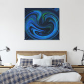 Abstracte Womb van blauw omhuld canvas afdrukken (Insitu (Slaapkamer))