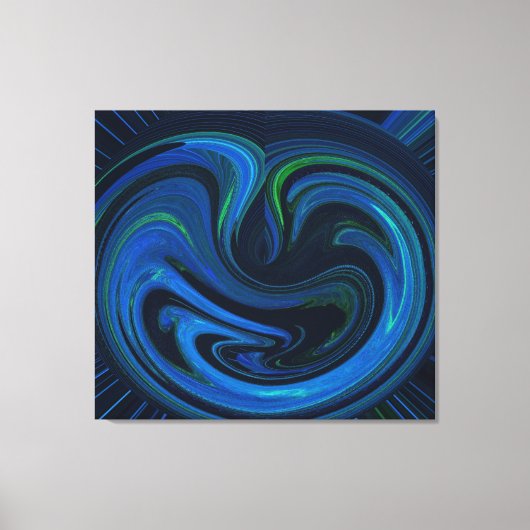 Abstracte Womb van blauw omhuld canvas afdrukken (Voorkant)