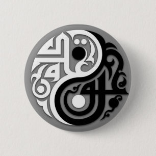 Abstracte Yen Yang Backpack Button