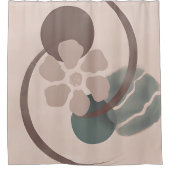 Abstracte Yin Yang flower minimalistische kunst Douchegordijn (Voorkant)
