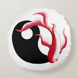 Abstracte YinYang Martial Flow Martial Arts Sticke Rond Kussen