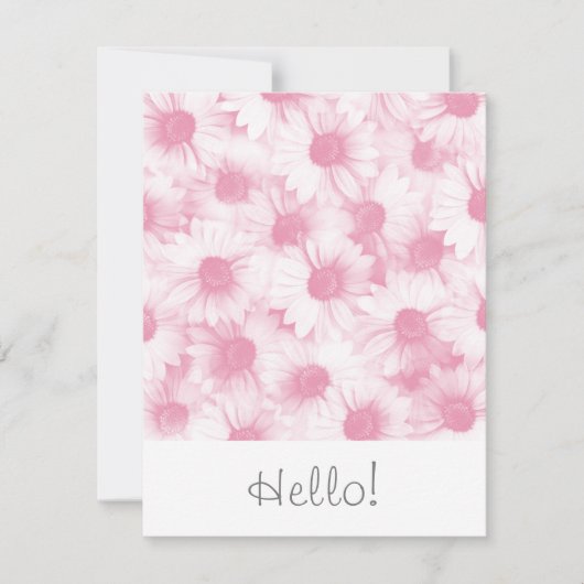 Abstracte Zachte Roze Daisy Pattern Kaart (Voorkant)