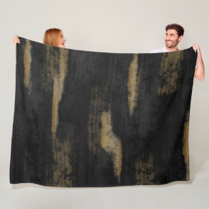 Abstracte zachte steenkool en gouden houtskool fleece deken