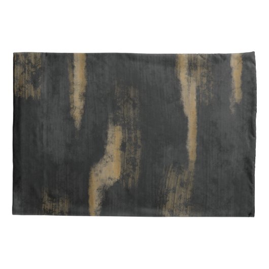 Abstracte zachte steenkool en gouden houtskool kussensloop (Achterkant)