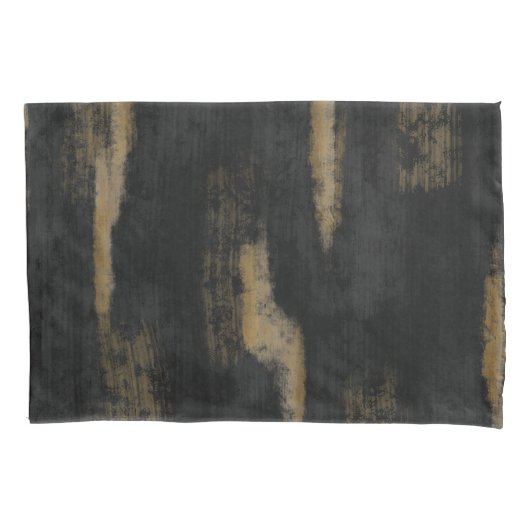 Abstracte zachte steenkool en gouden houtskool kussensloop (Voorkant)