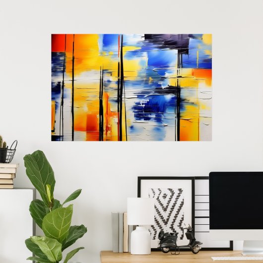 Abstracte Zachtheid Poster (Thuiskantoor)