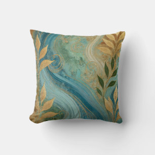 Abstracte Zaffre-Golden Leaf Art Style 4 Kussen
