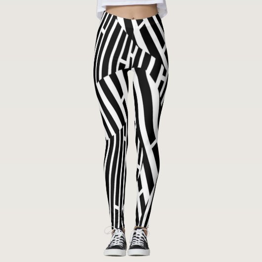 Abstracte Zebra Stripes Yoga Leggings (Voorkant)