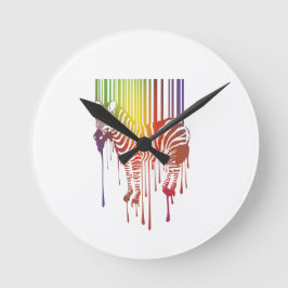 Abstracte Zebra wandklok Ronde Klok