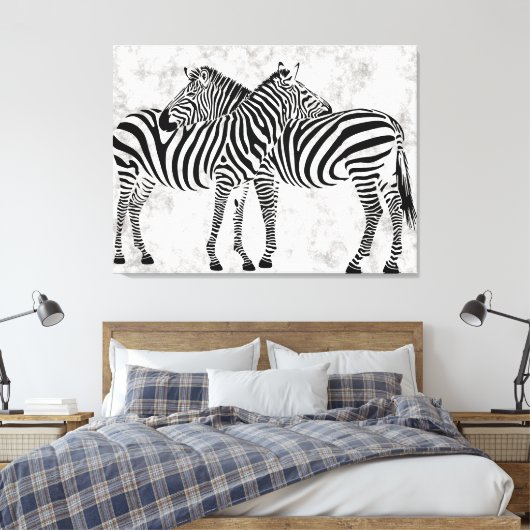 Abstracte Zebras Canvas Afdruk (Insitu (Slaapkamer))