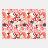Abstracte zebra's in het roze inpakpapier vel (Voorkant 3)