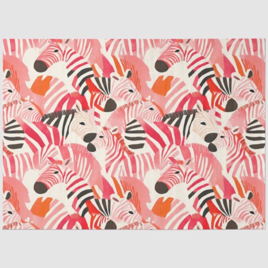 Abstracte zebra's in het roze tissuepapier (Voorkant)