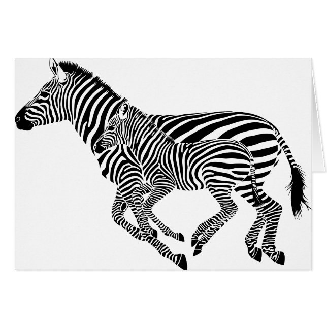Abstracte Zebra's Moeder en Kind (Voorkant Horizontaal)