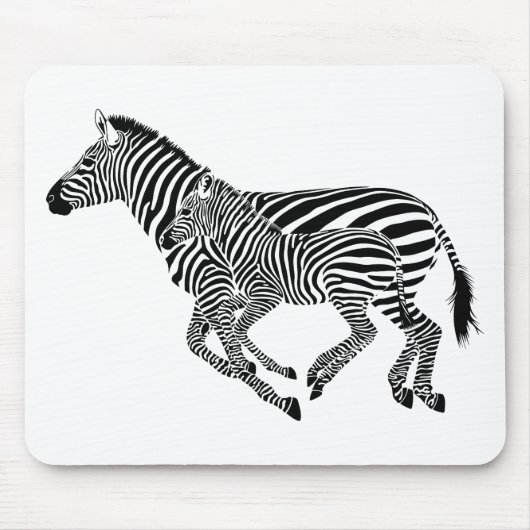 Abstracte Zebra's Moeder en Kind Muismat (Voorkant)