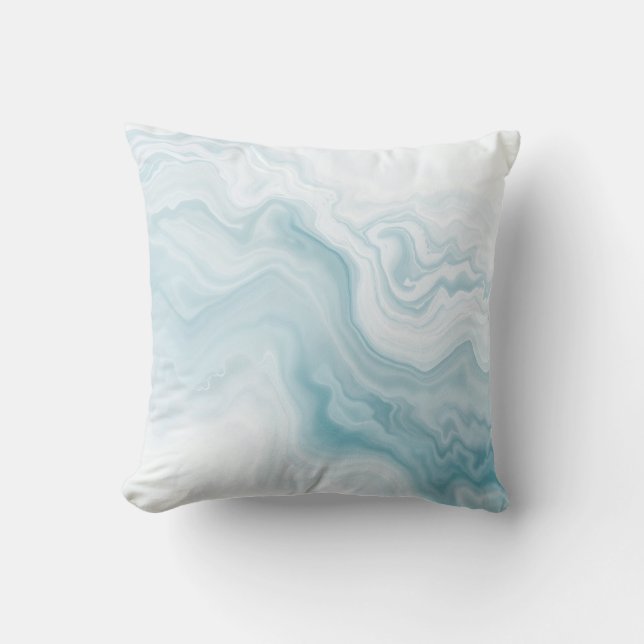 Abstracte Zee Foam Rendering met delicate wervelin Kussen (Voorkant)