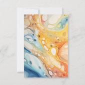 Abstracte Zee Golven en Zand Stenen Strand Bruilof RSVP Kaartje (Achterkant)