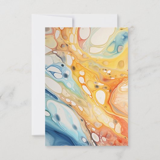 Abstracte Zee Golven en Zand Stenen Strand Bruilof RSVP Kaartje (Achterkant)