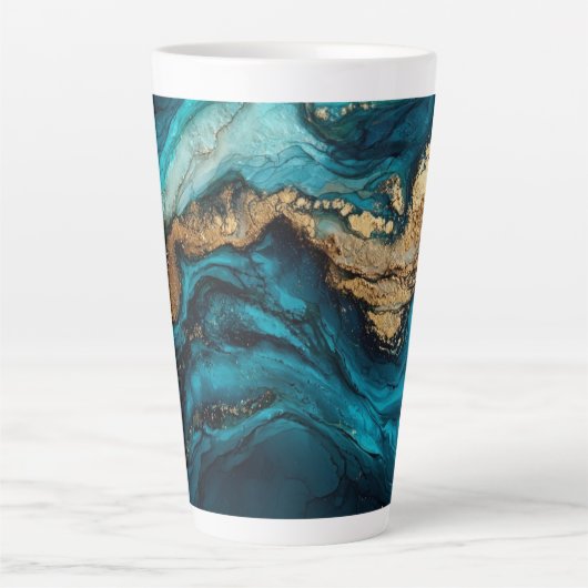 Abstracte zee latte mok (Voorkant)